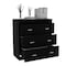 Tuhome Georgia Three Drawer Dresser, Metal Handles, Superior Top, Black CLW6468 - alternate 7
